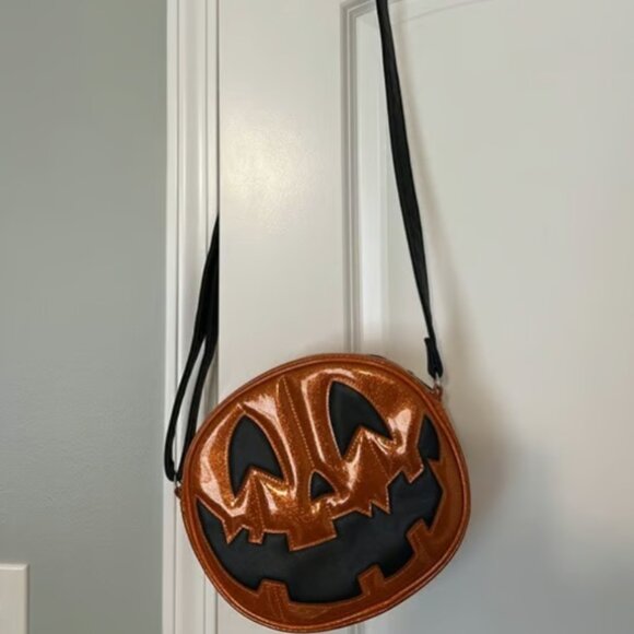 Love Pain and Stitches Bad Company Orange Pumpkin Bag - Picture 1 of 3